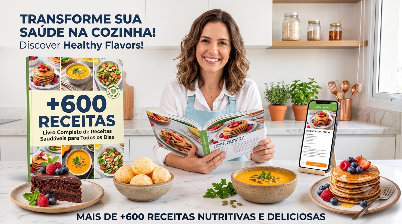 600 Receitas Sem Açúcar, Sem Glúten e Sem Lactose — Sabor Leve